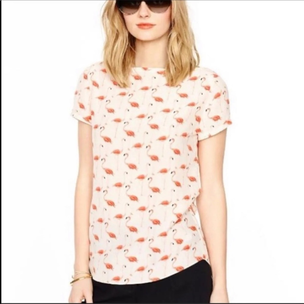 🦩 Kate Spade Live Colorfully Flamingo Blouse